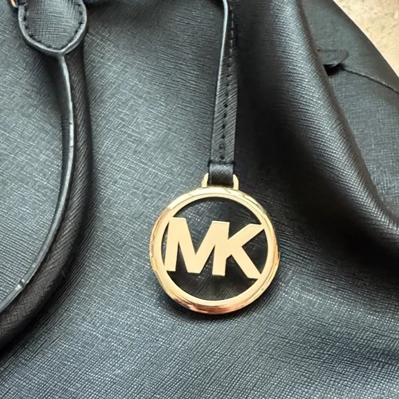 Michael Kors Black Satchel with Gold Details - Picture 3 of 9